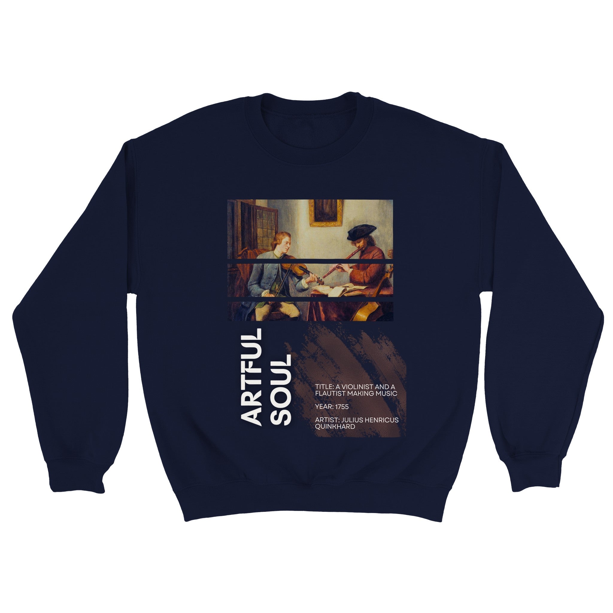 Sweater Unisex - A violinist and a flautist making music - Art