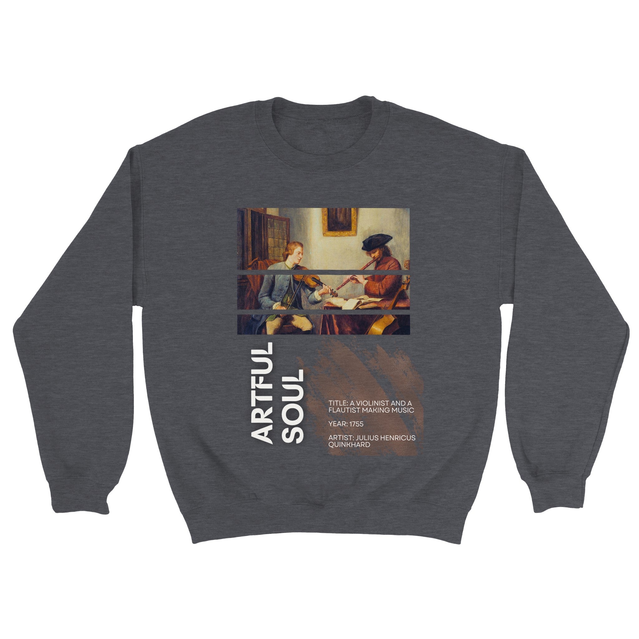 Sweater Unisex - A violinist and a flautist making music - Art