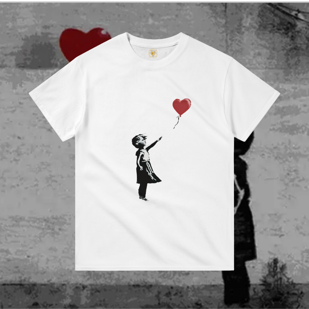 Camiseta Unisex - Chica Banksy con globo - Arte